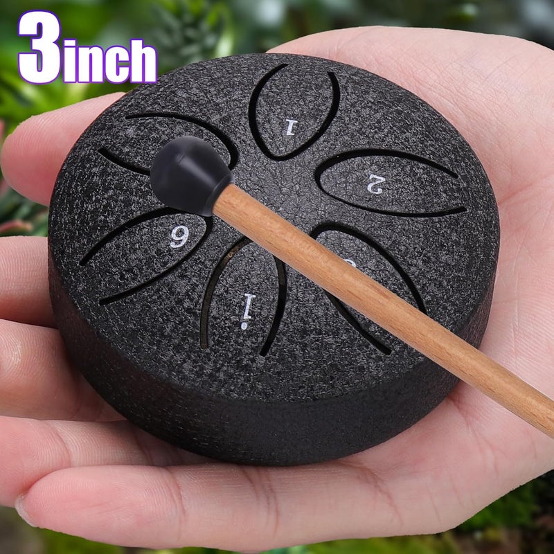 BUSOHA Rain Drum for Outside Garden - 3 Inches 6 Notes Steel Tongue Drum Waterproof Rain Chime for Garden Instrument, Mini Hand Drum Outdoor - Image 5